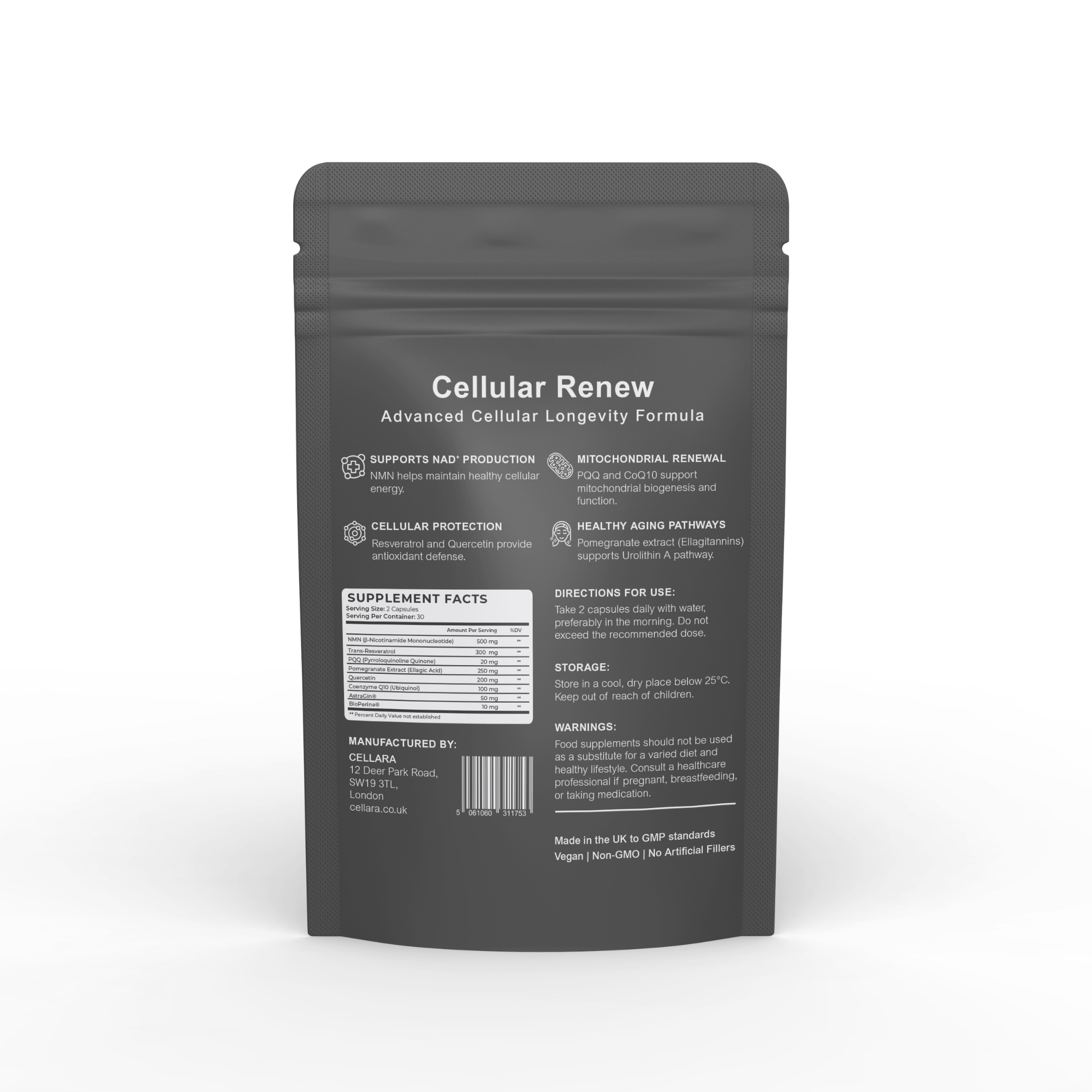 Cellular Renew – Advanced NAD+ & Mitochondrial Longevity Support | 60 Capsules